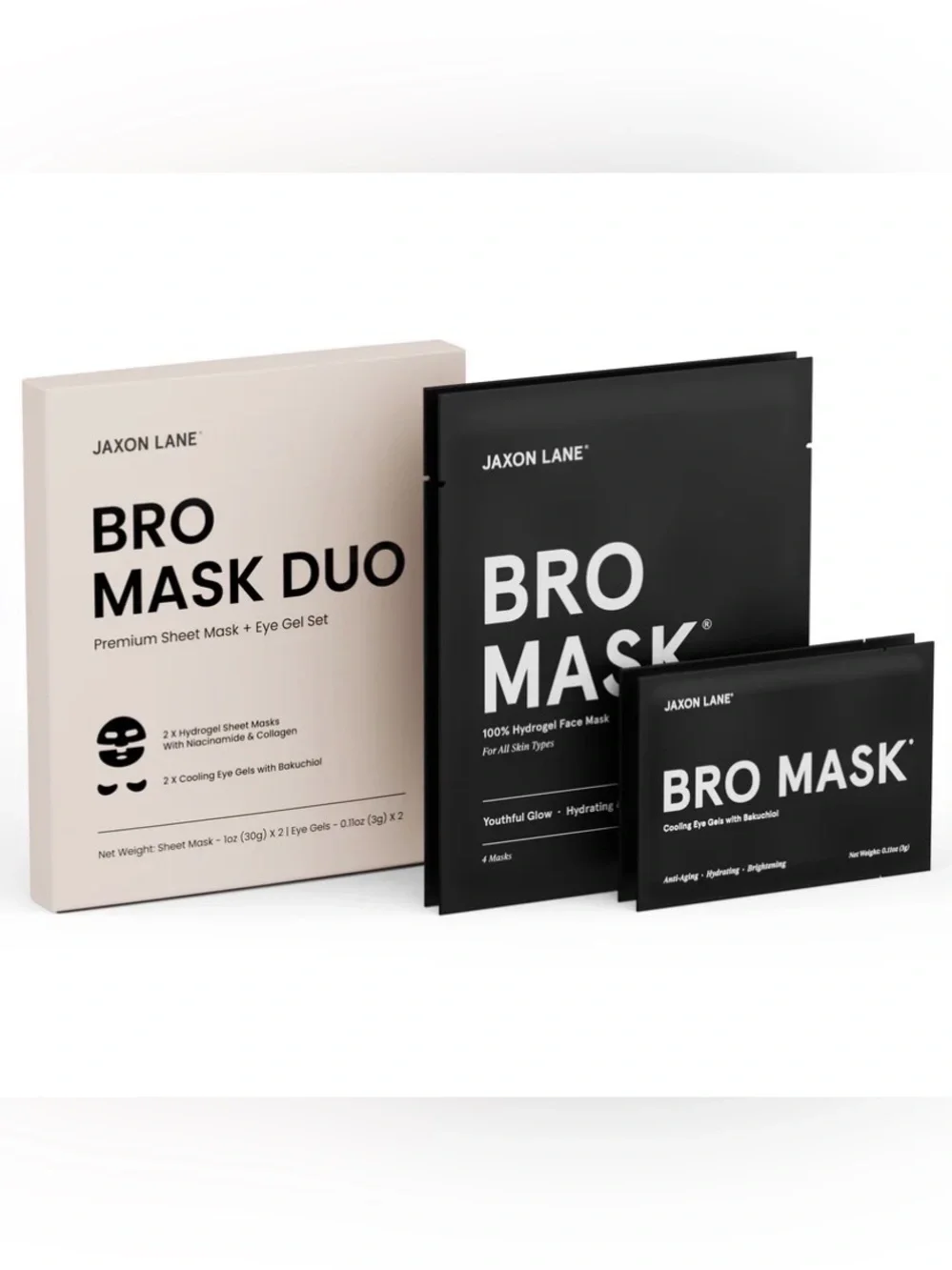 NWT - Jaxon Lane Bro Mask Duo Sheet Mask & Cooling Eye Gel Gift Set